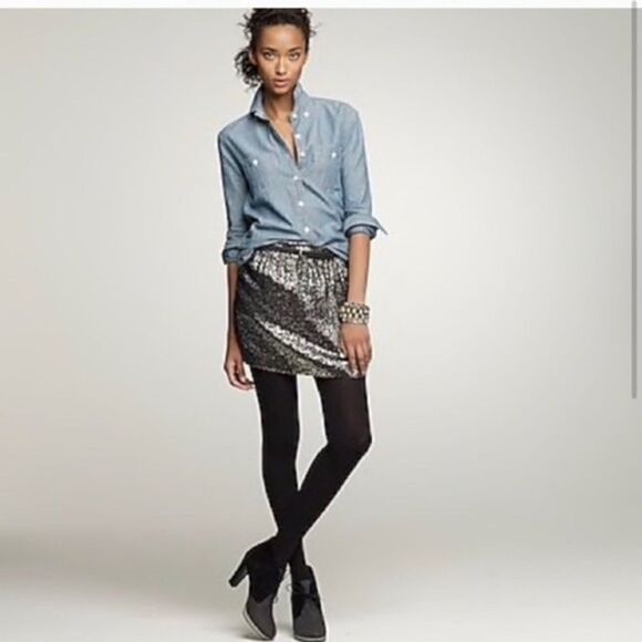 J Crew Collection Marigold Metallic Silk Skirt NWT - Picture 1 of 11